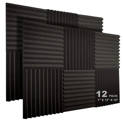 12pcs Acoustic/Gaming Foam Panels, 1" X 12" X 12"